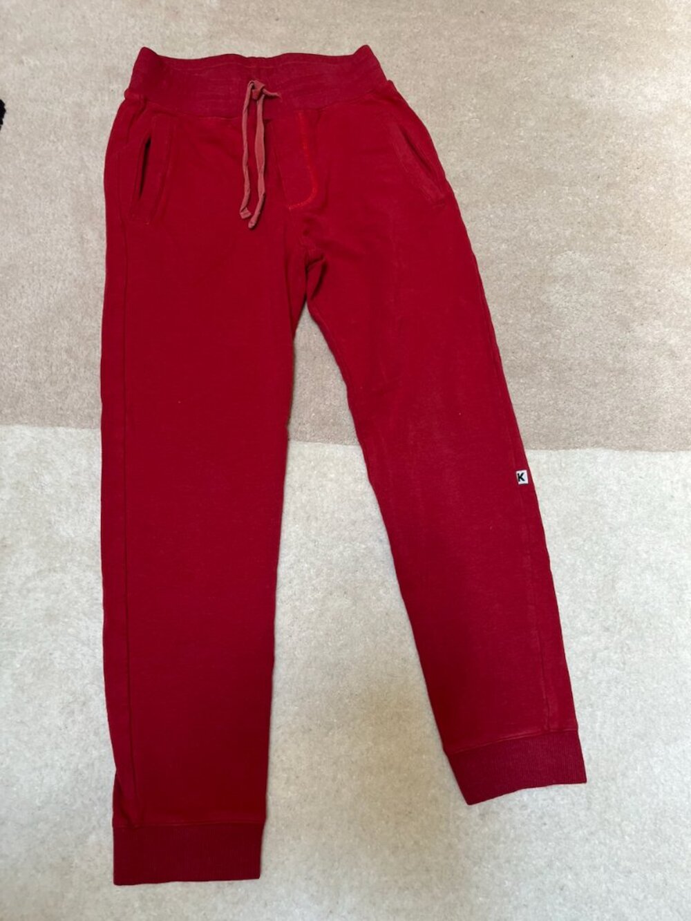 Kickee Pants Bamboo Fleece Joggers - Size 8/10 - Berry Red